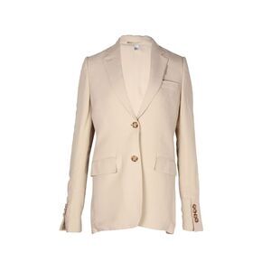 Burberry Single-Breasted Blazer in Beige Viscose